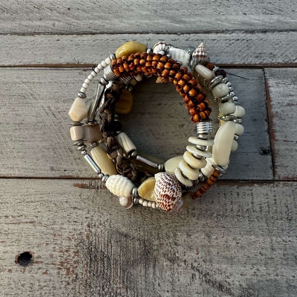 Bohemian Seashell Beaded Wrap Bracelet
